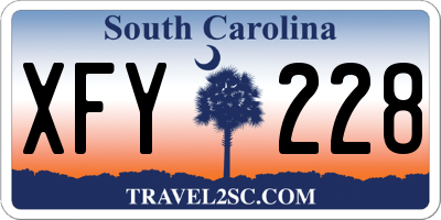 SC license plate XFY228