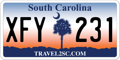 SC license plate XFY231