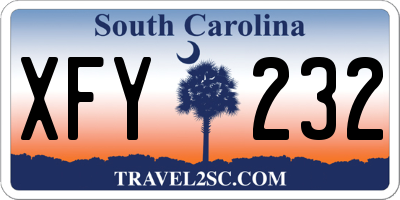 SC license plate XFY232