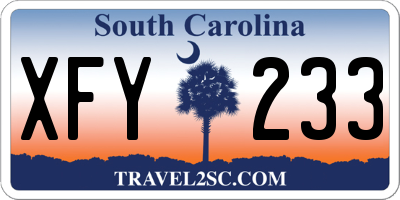 SC license plate XFY233