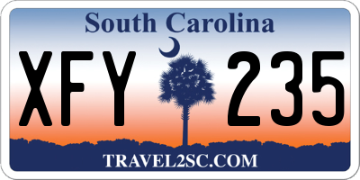 SC license plate XFY235