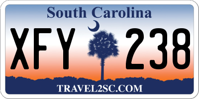 SC license plate XFY238