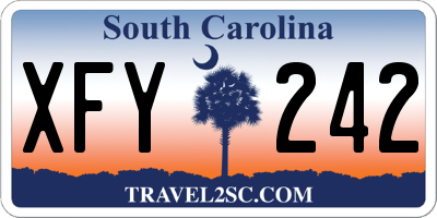 SC license plate XFY242