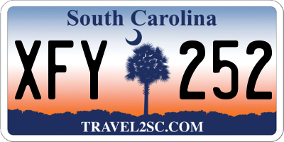 SC license plate XFY252