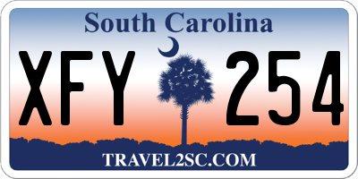 SC license plate XFY254