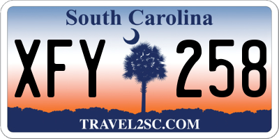 SC license plate XFY258