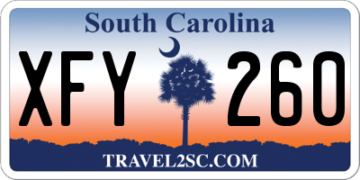SC license plate XFY260