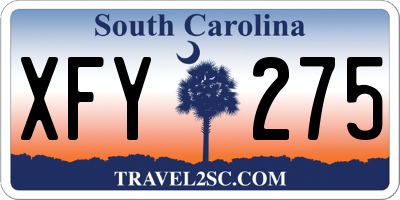 SC license plate XFY275
