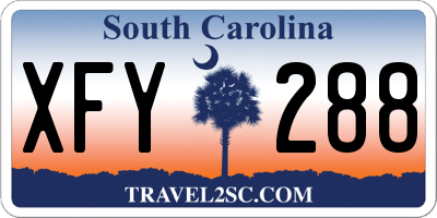 SC license plate XFY288