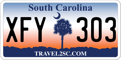 SC license plate XFY303
