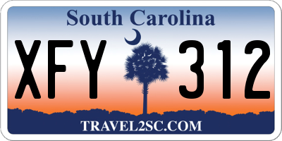 SC license plate XFY312