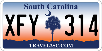 SC license plate XFY314