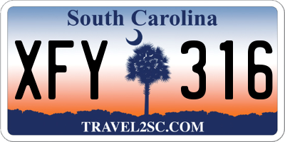 SC license plate XFY316