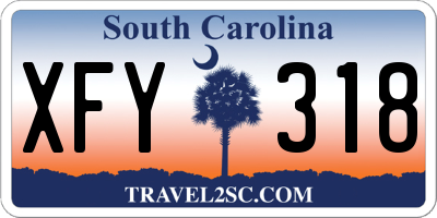 SC license plate XFY318
