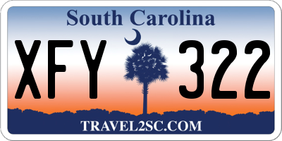 SC license plate XFY322