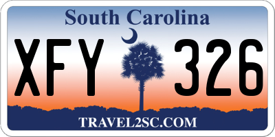 SC license plate XFY326