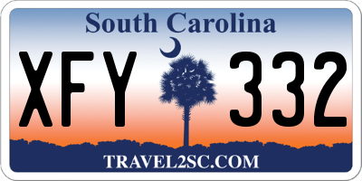 SC license plate XFY332