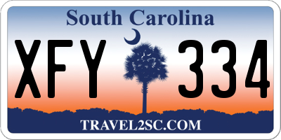 SC license plate XFY334