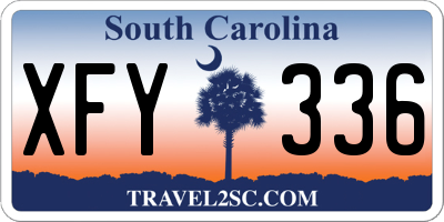 SC license plate XFY336