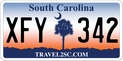 SC license plate XFY342