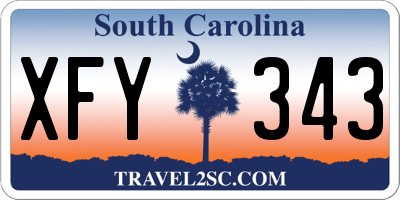 SC license plate XFY343