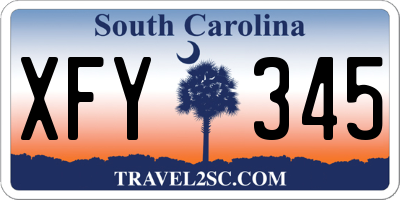SC license plate XFY345