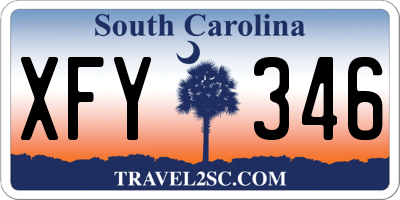 SC license plate XFY346