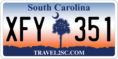 SC license plate XFY351