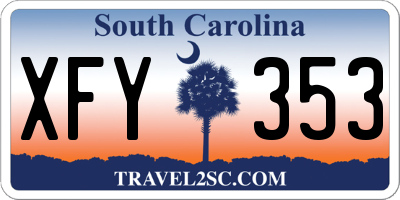 SC license plate XFY353