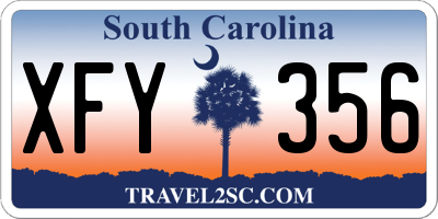 SC license plate XFY356