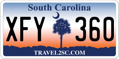SC license plate XFY360
