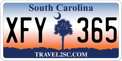 SC license plate XFY365