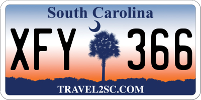 SC license plate XFY366