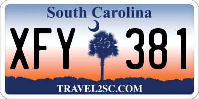 SC license plate XFY381