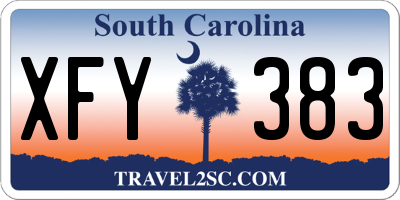 SC license plate XFY383