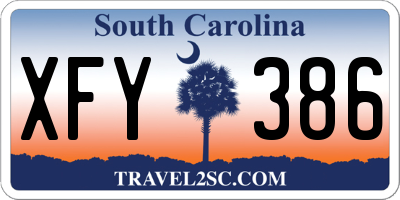 SC license plate XFY386