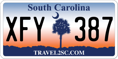 SC license plate XFY387