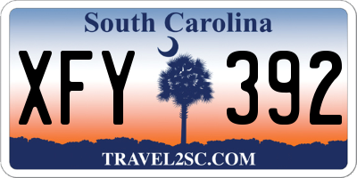 SC license plate XFY392