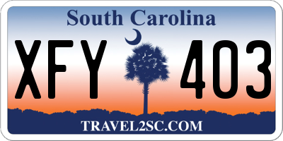 SC license plate XFY403