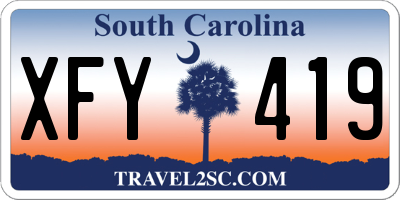 SC license plate XFY419