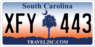 SC license plate XFY443