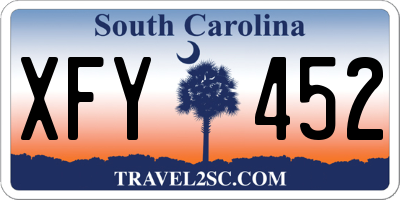 SC license plate XFY452