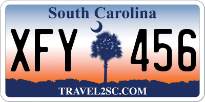 SC license plate XFY456