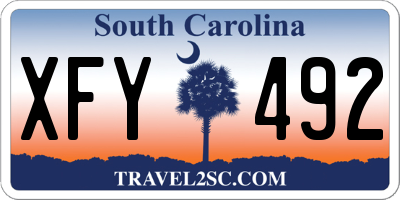 SC license plate XFY492