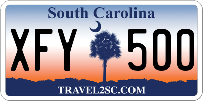 SC license plate XFY500