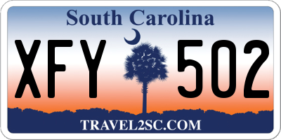 SC license plate XFY502