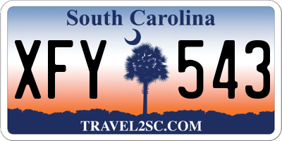 SC license plate XFY543