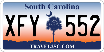 SC license plate XFY552