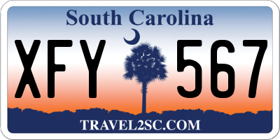 SC license plate XFY567