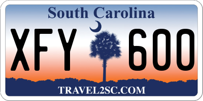 SC license plate XFY600